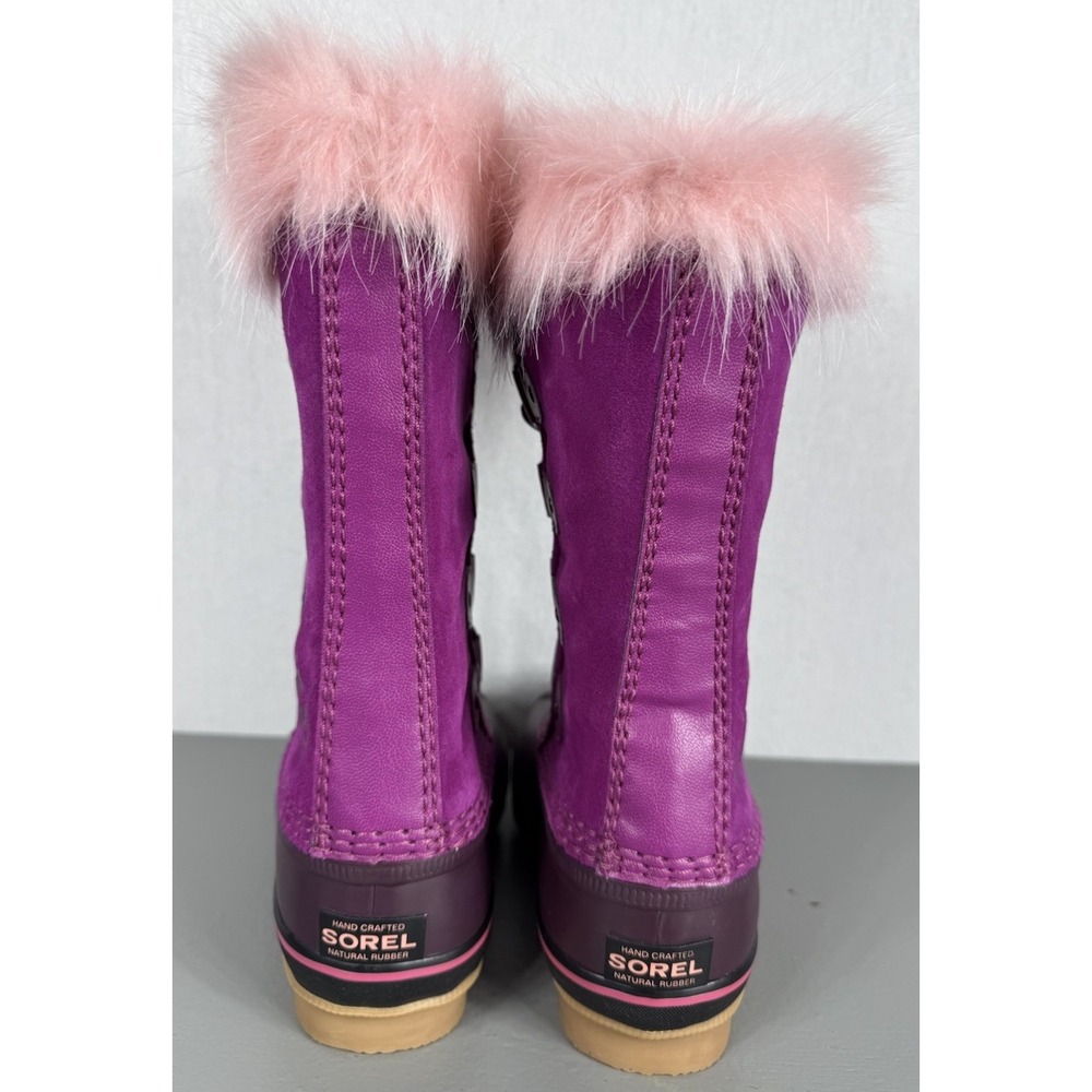 Sorel Joan of Arctic Girls Tall Suede Waterproof Boots Pink Faux Fur‎ US Size 1 - Picture 5 of 9